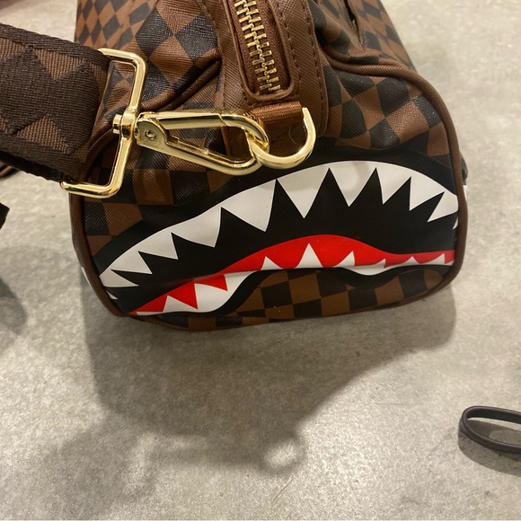 Brown Checkered Sharks in Paris Bags Set by Sprayground - Picture 8 of 12